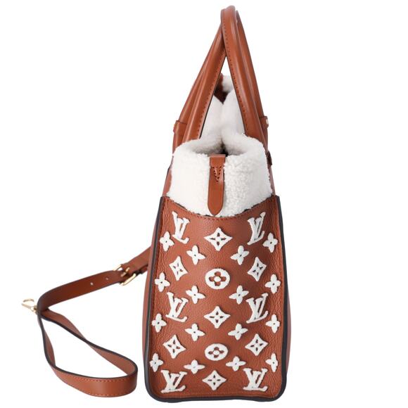 Louis Vuitton On My Side MM Monogram Tuffetage Tote Bag M21004 Brown - Picture 6 of 8